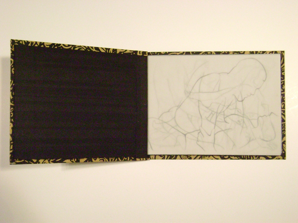 Japanese stab binding, waxed cord, drawings on translucent vellum Fine artist papers; 2007.