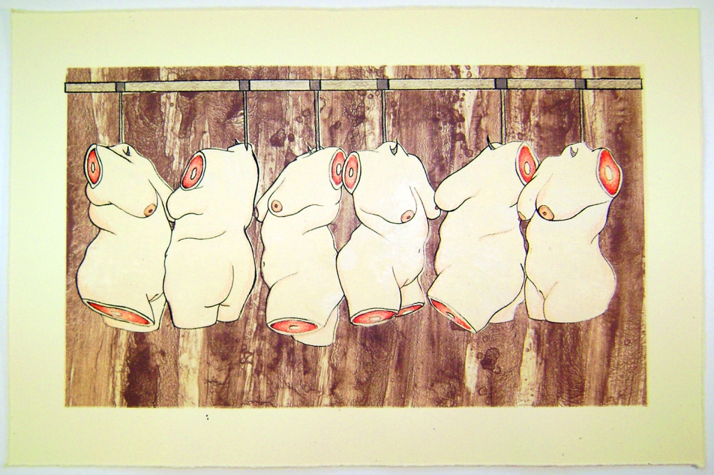 Stone and aluminum lithography print series, 2007.
