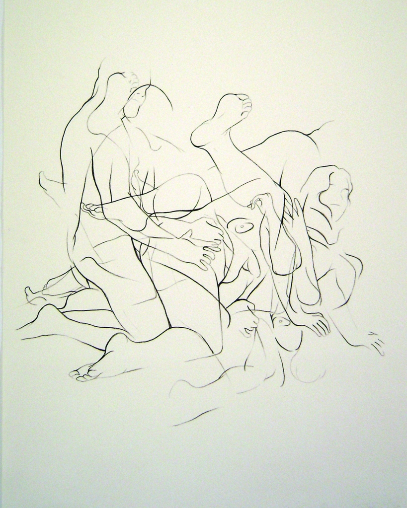 Stone lithography; Exhibited at: Kinsey Institute Juried Erotic Art Show, Bloomington, IN; 2008.